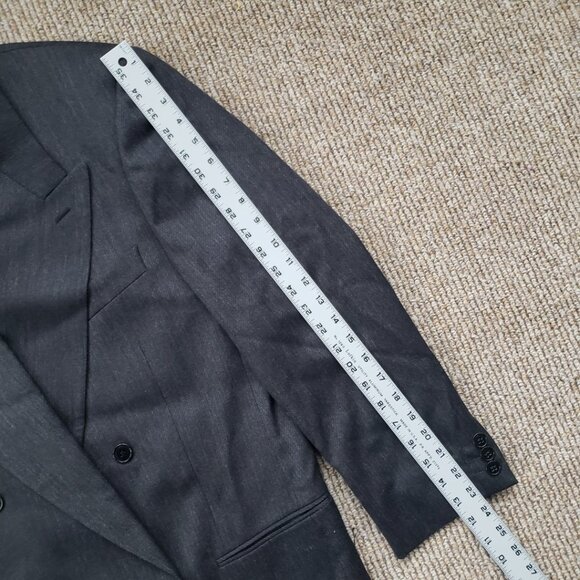 VTG Mani Giorgio Armani Suit 40R Barneys Charcoal Double Breasted Pleated Pants - Picture 8 of 16